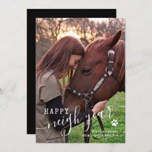 New Years Horse Foto Holiday Card Feiertagskarte