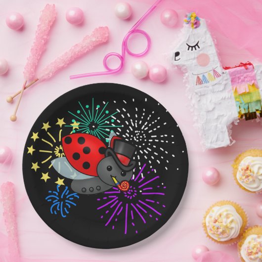 New Years Ladybug Pappteller (Party)