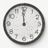 New Years Mitternacht-Uhr-Party Pappteller (Vorderseite)