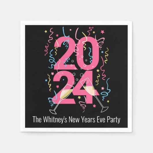 New Years Party 2024 Champagner optimiert den Brau Serviette (Vorderseite)