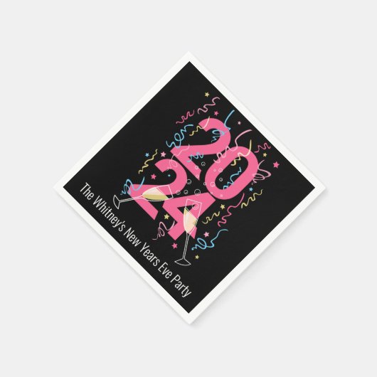 New Years Party 2024 Champagner optimiert den Brau Serviette (Ecke)