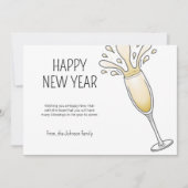 New Years Party Champagne Feiertagskarte (Vorderseite)