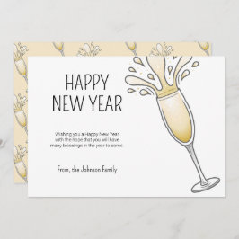 New Years Party Champagne Feiertagskarte