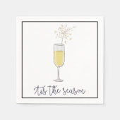 New Years Party Champagne Sparkler Black Border Serviette (Vorderseite)