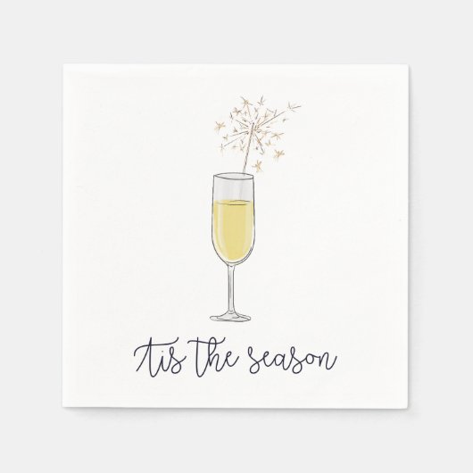 New Years Party Champagne Sparkler Serviette (Vorderseite)