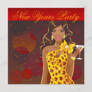 New Years Party Club Flyer rot/gelb Einladung