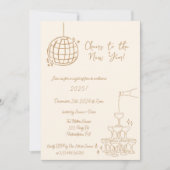 New Years Party Einladen handgezeichneter Schreibe Ankündigung (Vorderseite)