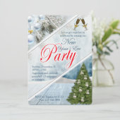 New Years Party Einladung (Stehend Vorderseite)