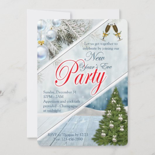 New Years Party Einladung (Vorderseite)