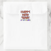 New Years Party Hats & Confetti Quadratischer Aufkleber (Tasche)