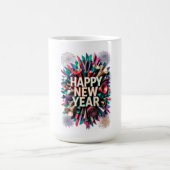 New Year's Party Horn T-Shirt, Confetti Burst Kaffeetasse (Mittel)