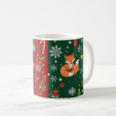 New Year's print, bear, Christmas tree, fox, bird, Kaffeetasse (VorderseiteRechts)