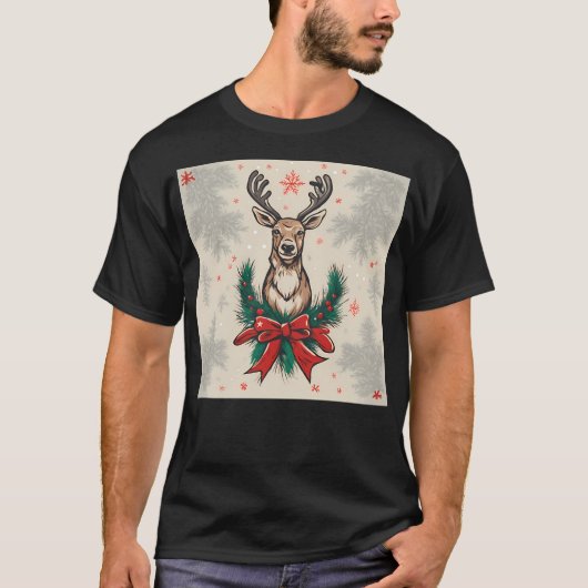 New Years Rentier T-Shirt (Vorderseite)