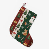 New Year's texture of fabric and packaging, bears, Kleiner Weihnachtsstrumpf (Vorderansicht (hängend))