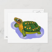 New Years Turtle Feiertagspostkarte (Vorne/Hinten)