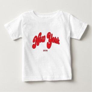 New-York 1898 Rotes Logo Typography Weiß Baby T-shirt