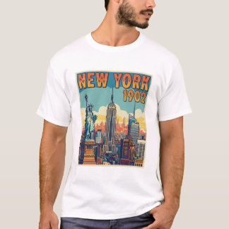New York 1902 – Vintage Skyline Retro Grafik T-Shi T-Shirt