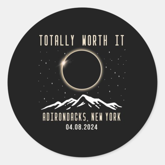 New York 2024 Total Solar Eclipse 1 Runder Aufkleber (Vorderseite)