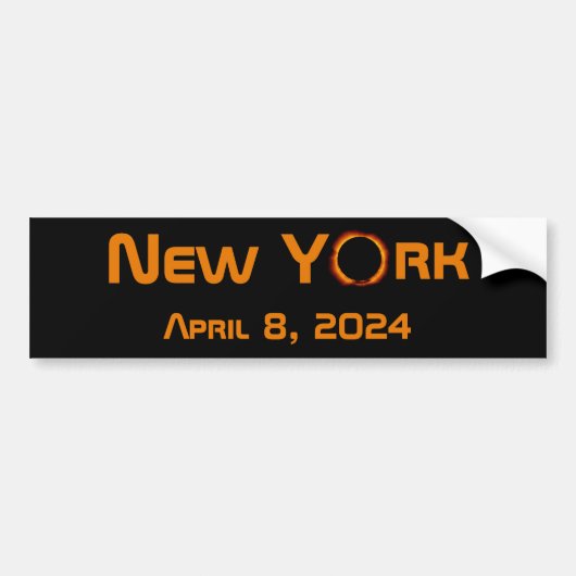 New York 2024 Total Solar Eclipse Autoaufkleber (Vorne)