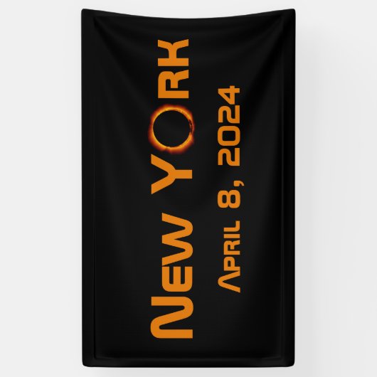 New York 2024 Total Solar Eclipse Banner (Vertikal)