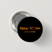 New York 2024 Total Solar Eclipse Button (Vorne & Hinten)