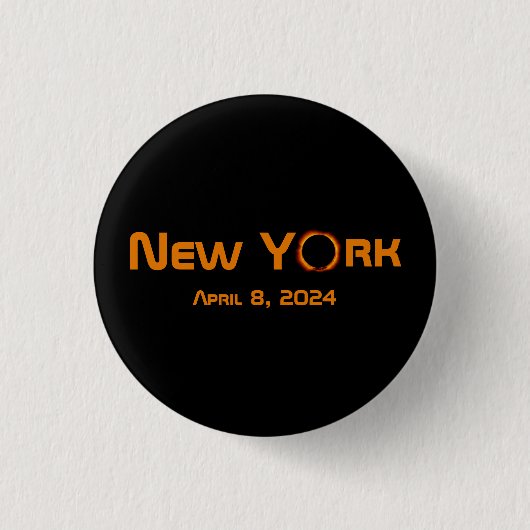New York 2024 Total Solar Eclipse Button (Vorderseite)
