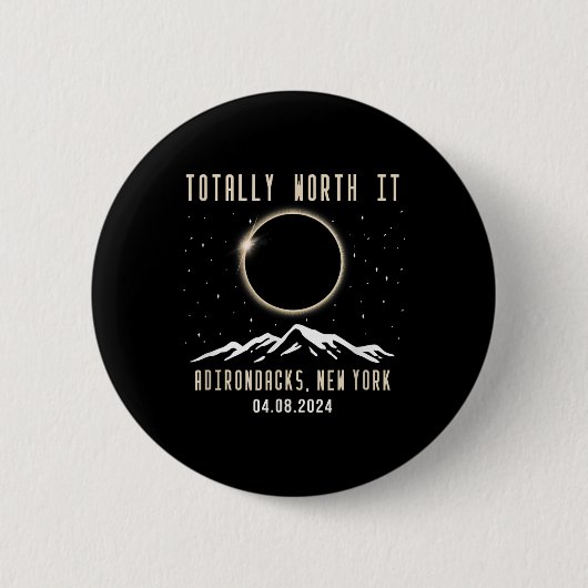 New York 2024 Total Solar Eclipse Button (Vorderseite)