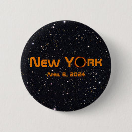 New York 2024 Total Solar Eclipse Button