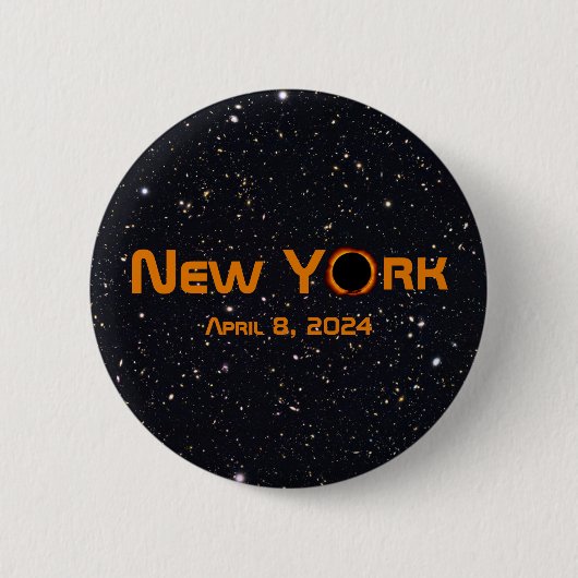 New York 2024 Total Solar Eclipse Button (Vorderseite)