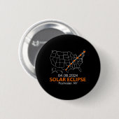 New York 2024 Total Solar Eclipse Button (Vorne & Hinten)