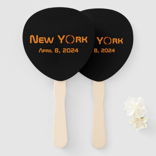 New York 2024 Total Solar Eclipse Fächer (Vorne und Hinten)