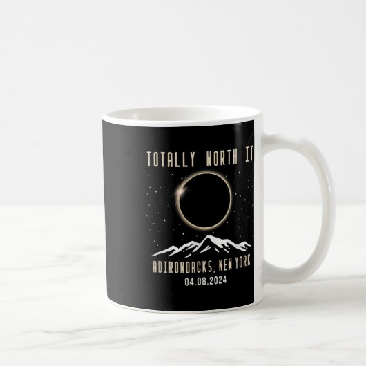 New York 2024 Total Solar Eclipse Kaffeetasse (Rechts)