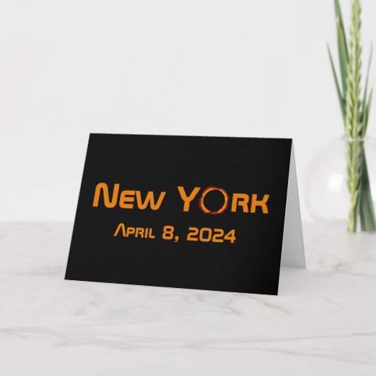 New York 2024 Total Solar Eclipse Karte (Vorderseite)