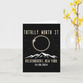 New York 2024 Total Solar Eclipse Karte (Gelbe Blume)