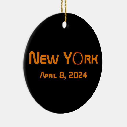 New York 2024 Total Solar Eclipse Keramik Ornament (Rechts)