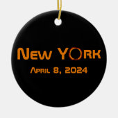 New York 2024 Total Solar Eclipse Keramik Ornament (Vorne)
