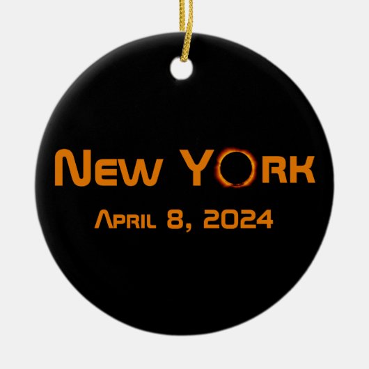 New York 2024 Total Solar Eclipse Keramik Ornament (Vorne)