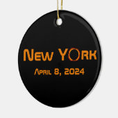 New York 2024 Total Solar Eclipse Keramik Ornament (Links)