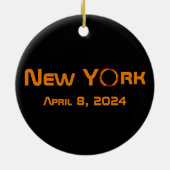 New York 2024 Total Solar Eclipse Keramik Ornament (Hinten)