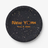 New York 2024 Total Solar Eclipse Pappteller (Vorderseite)