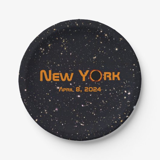 New York 2024 Total Solar Eclipse Pappteller (Vorderseite)