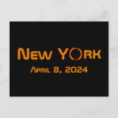 New York 2024 Total Solar Eclipse Postkarte (Vorderseite)