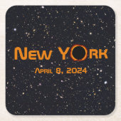 New York 2024 Total Solar Eclipse Rechteckiger Pappuntersetzer (Vorderseite)