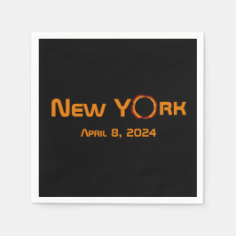 New York 2024 Total Solar Eclipse Serviette
