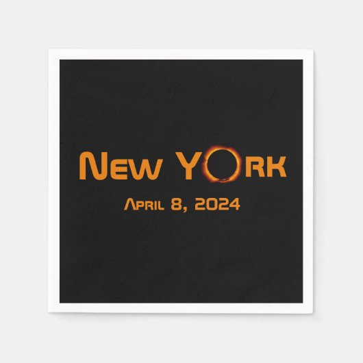New York 2024 Total Solar Eclipse Serviette (Vorderseite)