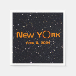 New York 2024 Total Solar Eclipse Serviette