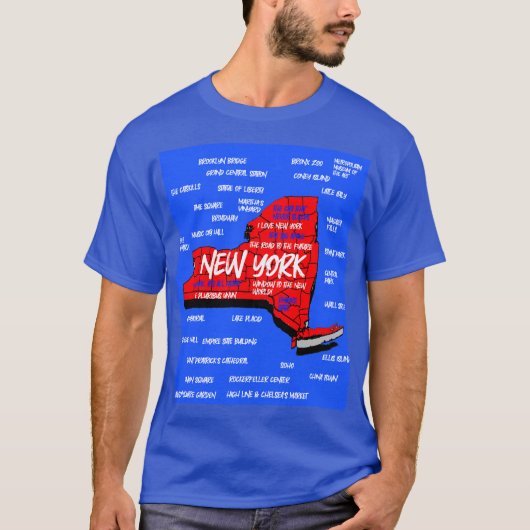 New York 3d Map Design T - Shirt (Vorderseite)