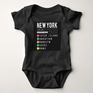 New York 5 Boroughs Baby Strampler