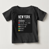 New York 5 Boroughs Baby T-shirt (Vorderseite)