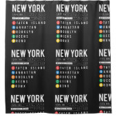 New York 5 Boroughs Duschvorhang (Vorderseite)